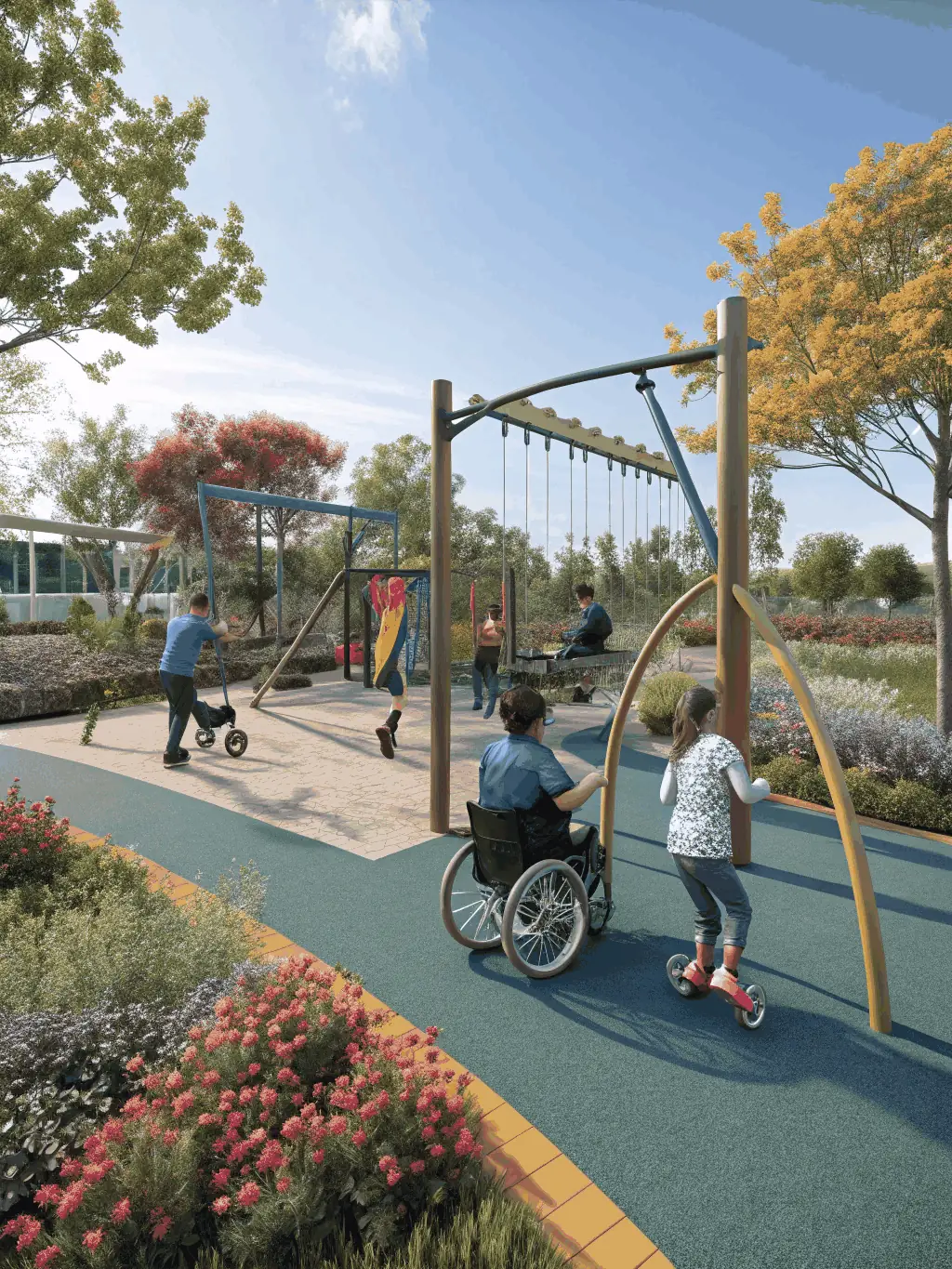 A brightly colored illustration depicting children with diverse abilities playing together, symbolizing the autism module's focus on understanding and acceptance.
