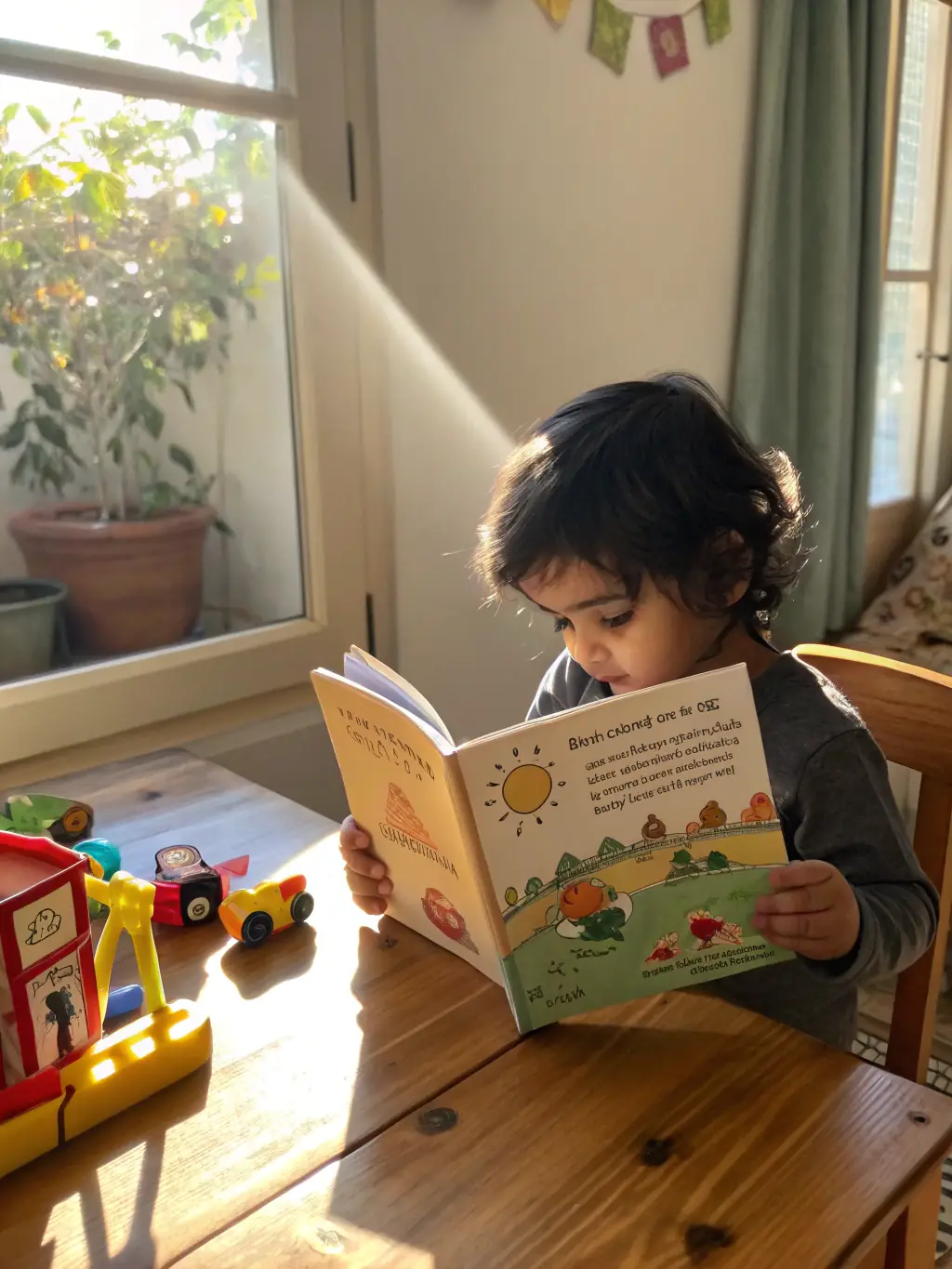 A calming visual of a child following a visual schedule, representing the routines module's focus on creating structure and predictability.