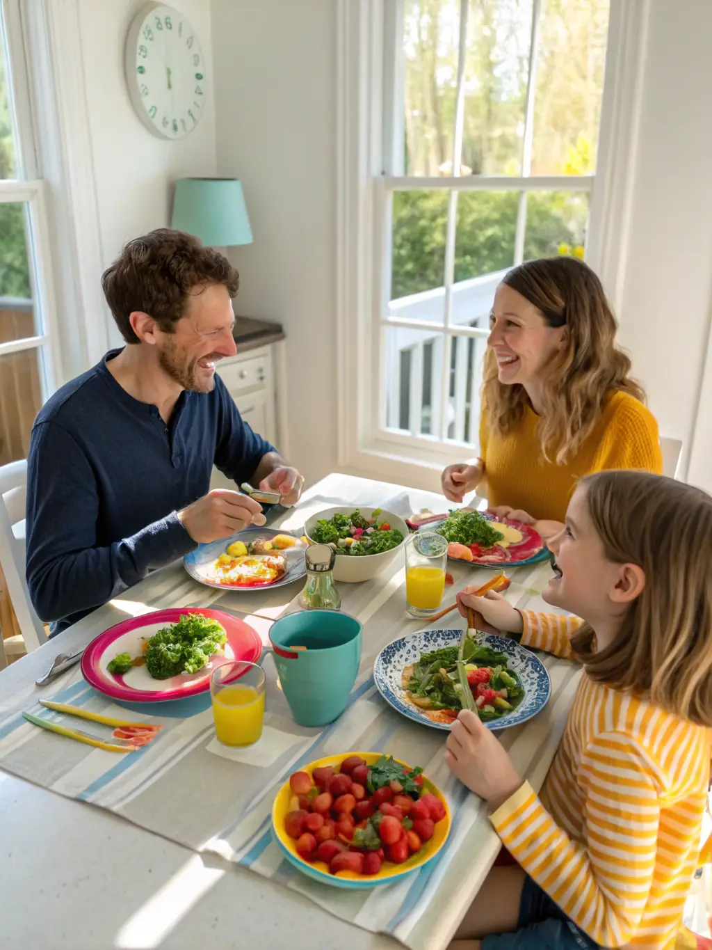 An image of a family happily following a visual schedule, illustrating the benefits of routines in providing structure and predictability for children with autism.